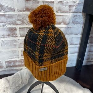 Igloos Brown Plaid Women's Pom-Pom Beanie